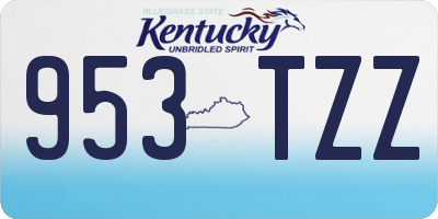 KY license plate 953TZZ