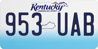 KY license plate 953UAB