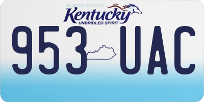 KY license plate 953UAC