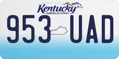 KY license plate 953UAD