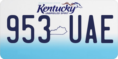 KY license plate 953UAE