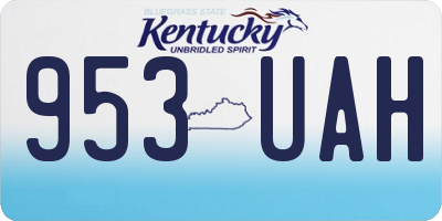 KY license plate 953UAH
