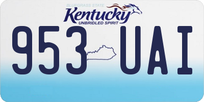 KY license plate 953UAI
