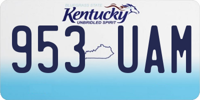 KY license plate 953UAM