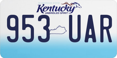 KY license plate 953UAR