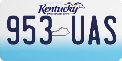 KY license plate 953UAS