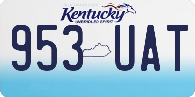 KY license plate 953UAT