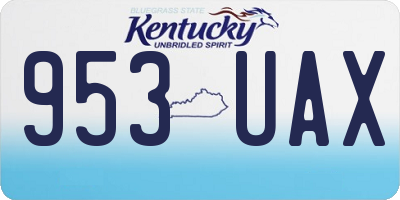 KY license plate 953UAX