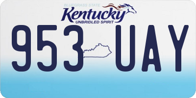 KY license plate 953UAY