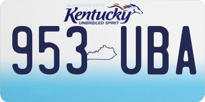 KY license plate 953UBA