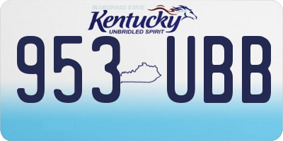 KY license plate 953UBB