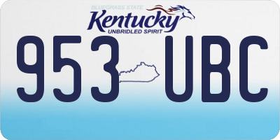 KY license plate 953UBC