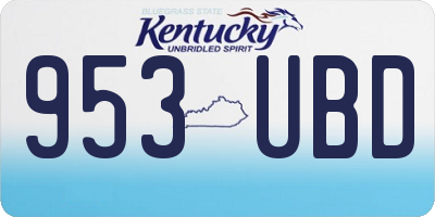 KY license plate 953UBD