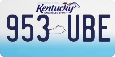 KY license plate 953UBE