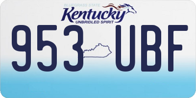 KY license plate 953UBF