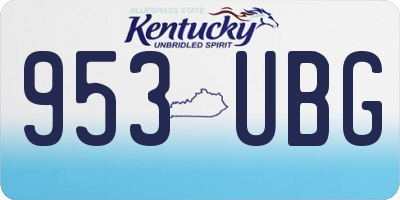 KY license plate 953UBG