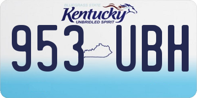 KY license plate 953UBH
