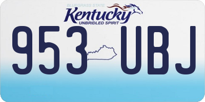 KY license plate 953UBJ