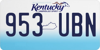 KY license plate 953UBN