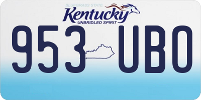 KY license plate 953UBO