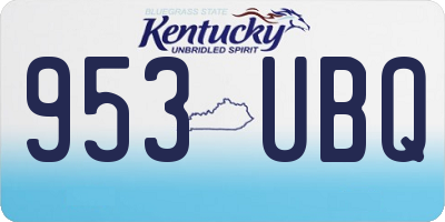 KY license plate 953UBQ