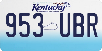 KY license plate 953UBR