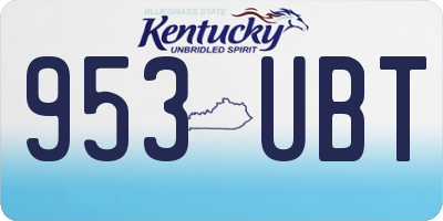 KY license plate 953UBT