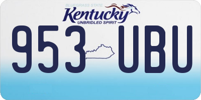 KY license plate 953UBU