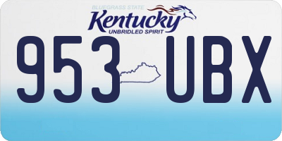 KY license plate 953UBX
