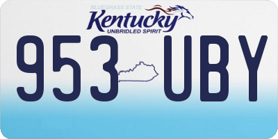 KY license plate 953UBY