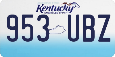 KY license plate 953UBZ
