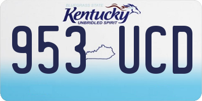 KY license plate 953UCD