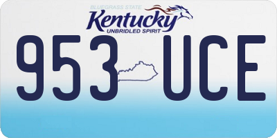 KY license plate 953UCE