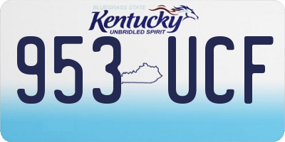 KY license plate 953UCF