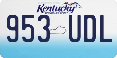 KY license plate 953UDL