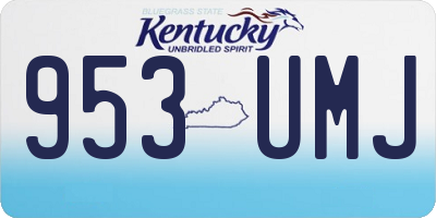 KY license plate 953UMJ