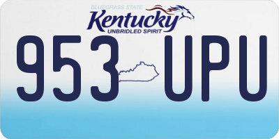 KY license plate 953UPU