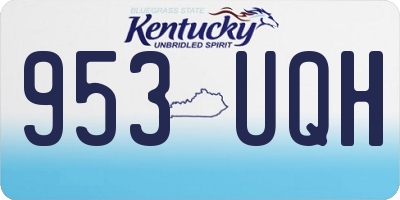 KY license plate 953UQH