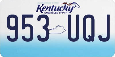 KY license plate 953UQJ