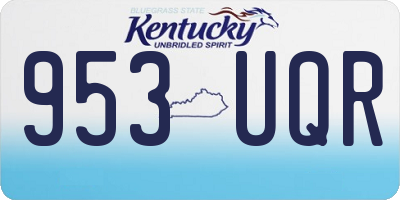 KY license plate 953UQR