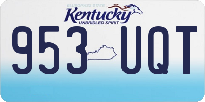 KY license plate 953UQT