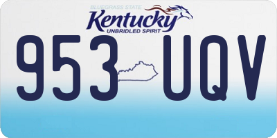 KY license plate 953UQV