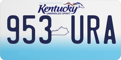 KY license plate 953URA