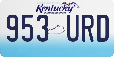KY license plate 953URD
