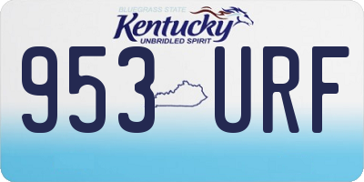 KY license plate 953URF