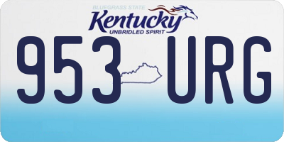 KY license plate 953URG