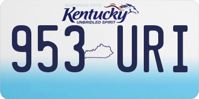 KY license plate 953URI