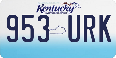 KY license plate 953URK