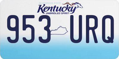 KY license plate 953URQ