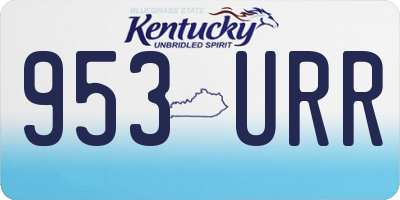 KY license plate 953URR
